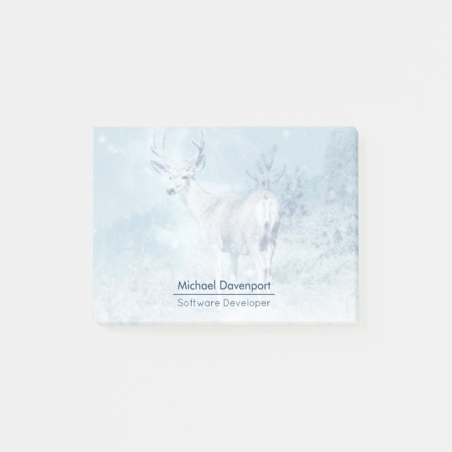 Post-it® Cerfs d'hiver et pins Personnalisé (Devant)