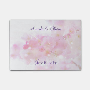 Post-it® Cerisier avec Mariage en fleurs rose pastel