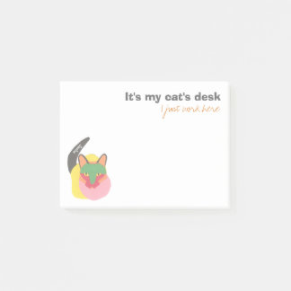 Post-it® C'est le bureau de mon chat - je travaille juste