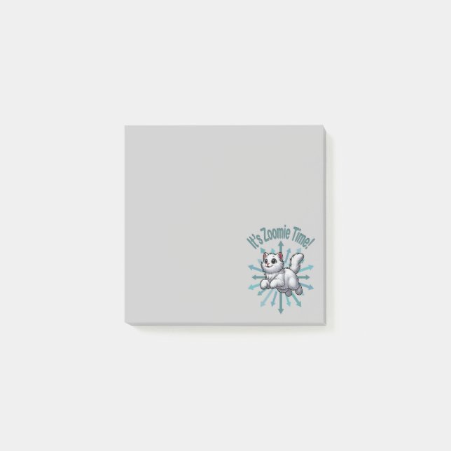 Post-it® C'est le temps de Zoomie Chat Blanc (Devant)