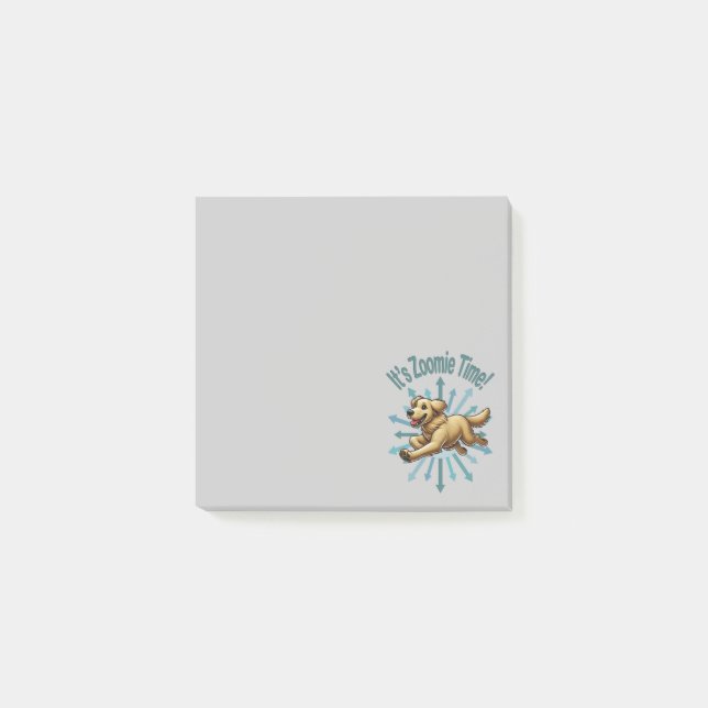 Post-it® C'est l'heure de Zoomie Golden Retriever (Devant)