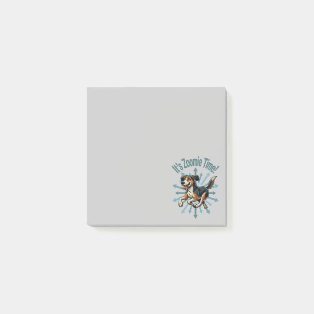 Post-it® C'est l'heure de Zoomie Mutt moyen (Devant)
