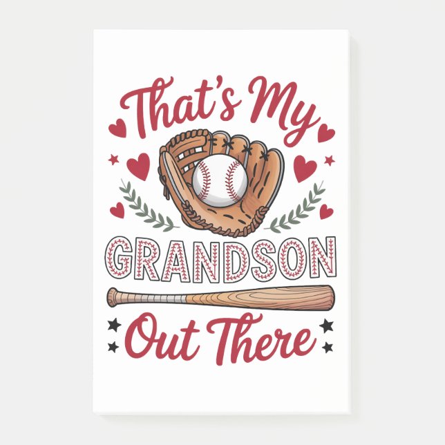Post-it® C'est mon petit-fils là-bas Baseball Grand-mère  (Devant)