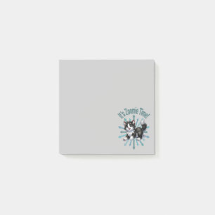 Post-it® C'est Zoomie Time Cute Black & White Cat