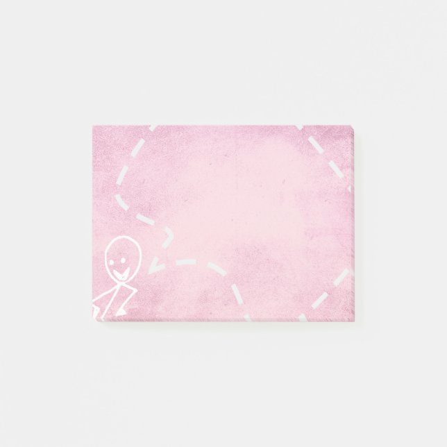 Post-it® Chalboard de la famille de bureau rose drôle (Devant)