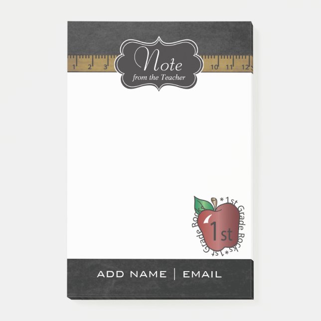 Post-it® Chalkboard Enseignant de première année | Texte do (Devant)