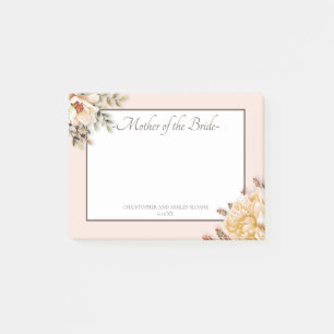 Post-it® Champagne Ivoire Rose Florale Mère de la Mariée