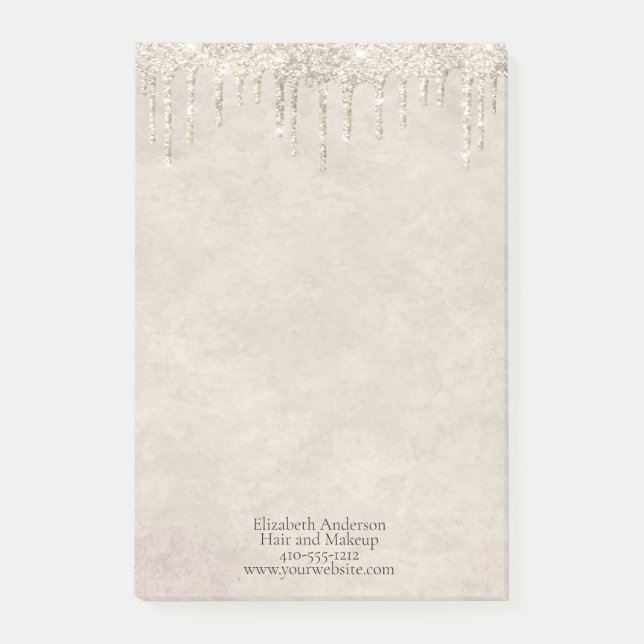 Post-it® Champagne ruisselant de paillettes tendance glamou (Devant)