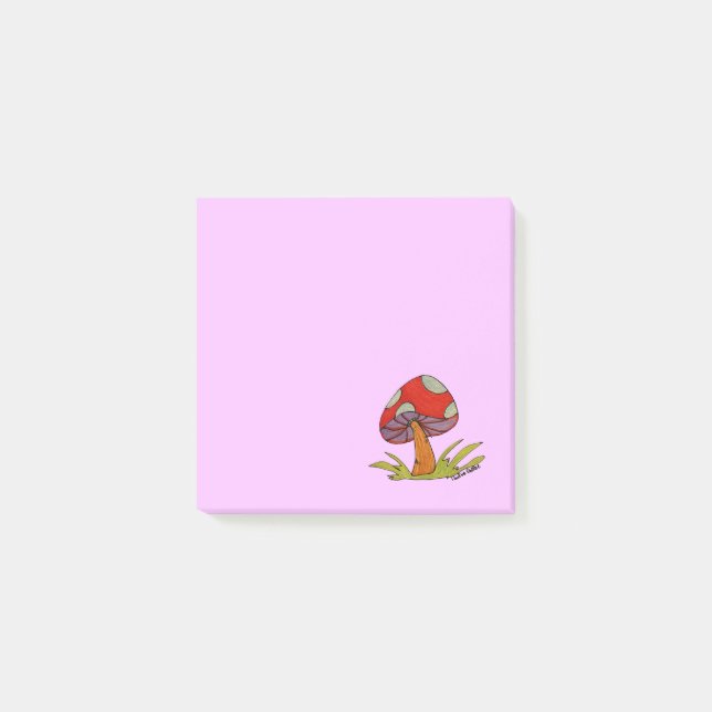 Post-it® Champignon rouge avec fond violet (Devant)
