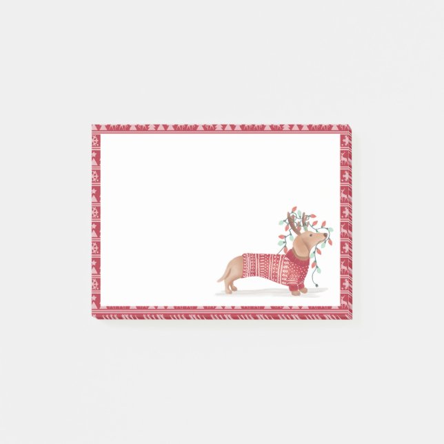 Post-it® Chandail tricoté par rouge confortable de chien de (Devant)