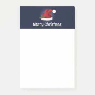 Post-it® Chapeau de Père Noël rouge avec houx de Noël et te