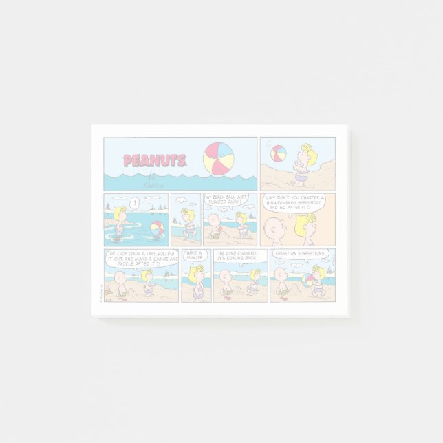 Post-it® Charlie Brown & Sally À La Plage (Devant)