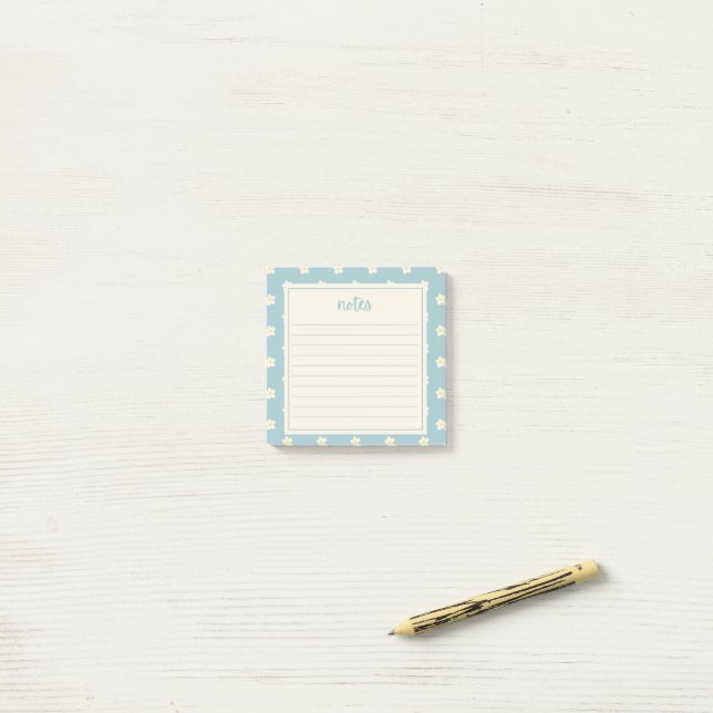 Post-it® Charming Daisy Notes Pad - Jolie papeterie florale (Sur un bureau)