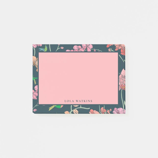 Post-it® Charming rose et Pêche motif floral (Devant)