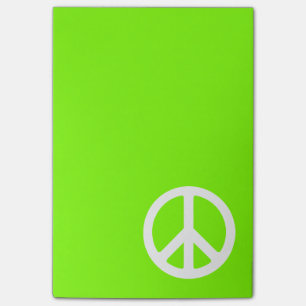 Post-it® Chartreuse et symbole de la paix blanc