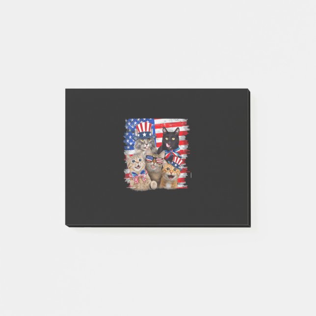 Post-it® Chat 4 juillet Liberté Drapeau Américain Lunettes  (Devant)