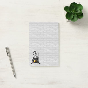 Post-it® Chat à l'envers Personnage de dessin animé drôle