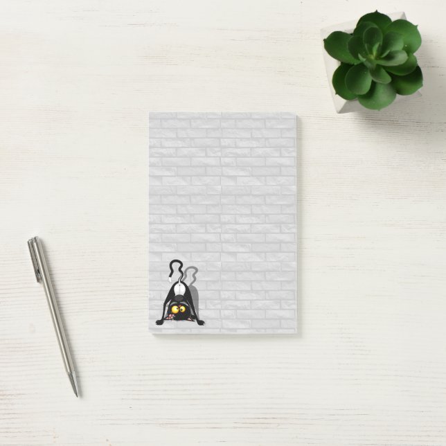Post-it® Chat à l'envers Personnage de dessin animé drôle (Bureau)