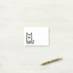 Post-it® Chat avec une Moustache Stylée, j'adore les chats