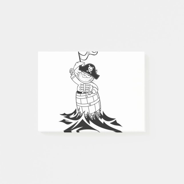 Post-it® Chat Barrel Mer Les Vagues Pirate Drapeau Voyage (Devant)