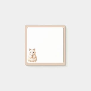 Post-it® Chat beige Arrière - plan tan mignonne avec cône d