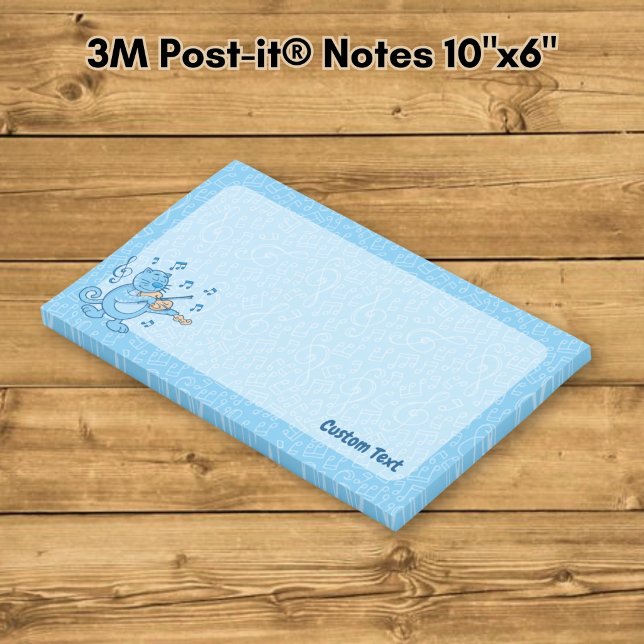 Post-it® Chat bleu avec notes de violon (Créateur téléchargé)