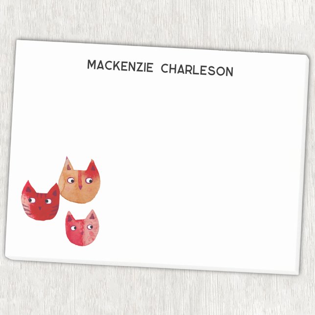Post-it® Chat capricieux Amusement Nom Personnalisé (Créateur téléchargé)