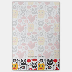 Post-it® Chat chanceux, dragon et panda