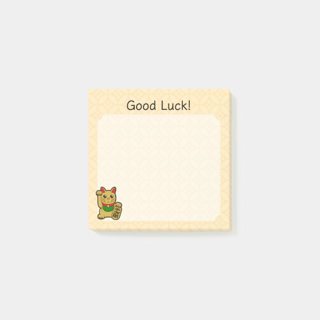 Post-it® Chat Chinois Porte-Bonheur - Bonne Chance (Devant)