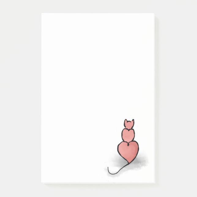 Post-it® Chat 'Coeur' (Devant)