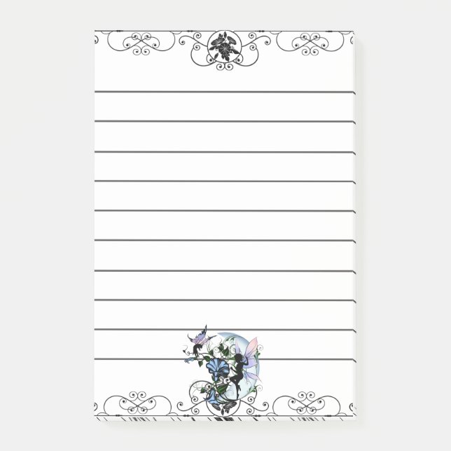 Post-it® Chat Cosmique et Fée de l'Ombre du Matin (Devant)