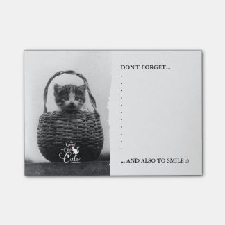 Post-it® Chat dans une photo de cru de panier