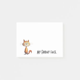 Post-it® Chat de dessin animé orange heureux Mon visage de