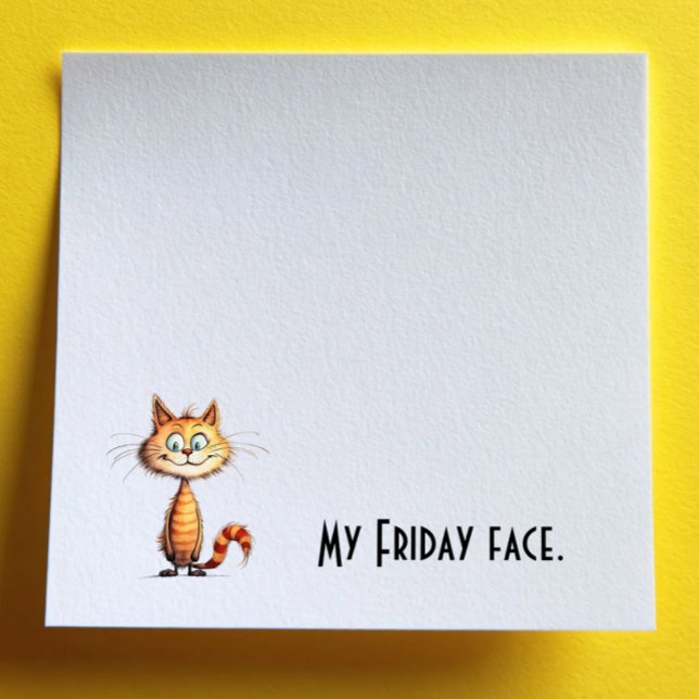 Post-it® Chat de dessin animé orange heureux visage vendred (Créateur téléchargé)