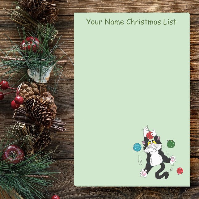 Post-it® Chat de Noël noir blanc Tuxedo (Créateur téléchargé)