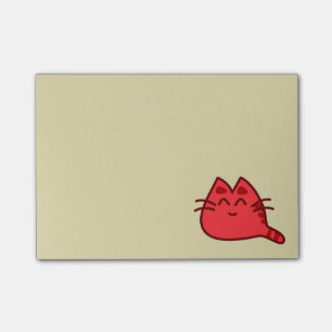 Post-it® Chat de sourire rouge de Kitty