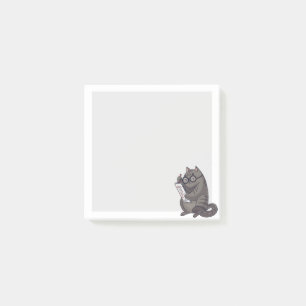 Post-it® Chat de travail mignon en verres