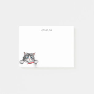 Post-it® Chat drôle et mignon avec un stylo rouge ajoutez v