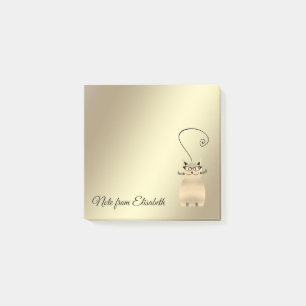 Post-it® Chat drôle mignon or lumineux whimsical