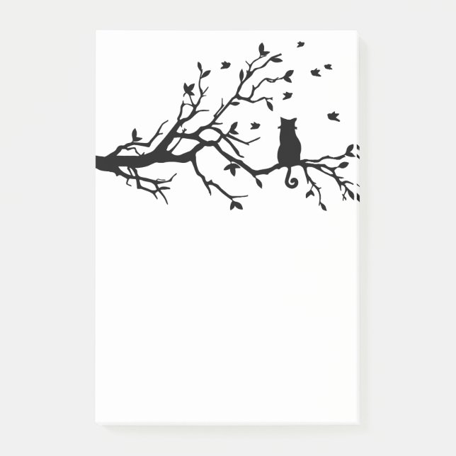 Post-it® Chat en silhouette d'arbre (Devant)