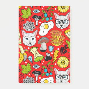 Post-it® Chat et oeuf sur le rouge