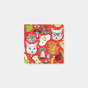 Post-it® Chat et oeuf sur le rouge