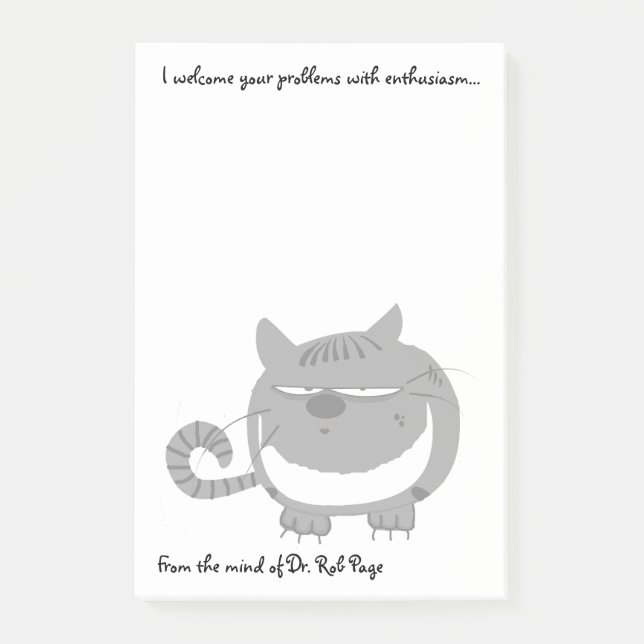 Post-it® Chat fâché "je coutume drôle fais bon accueil à (Devant)