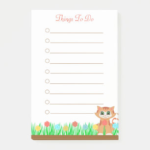 Post-it® Chat. Fleurs & Grass Personnalisé Les Choses À Fai