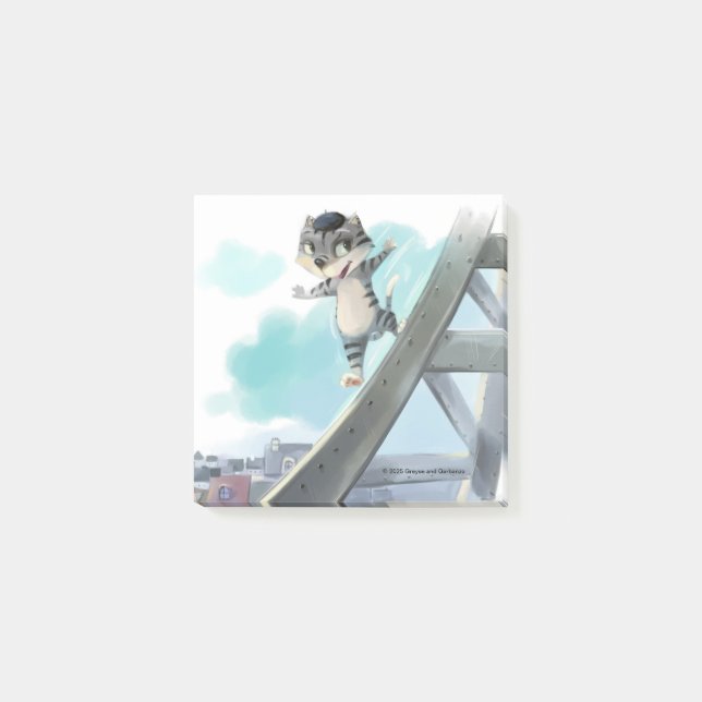 Post-it® Chat glisse Tour Eiffel – Notes Paris 7,5 cm x 7,5 (Devant)