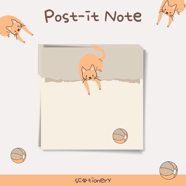 Post-it® Chat Jouant avec une Balle (Créateur téléchargé)