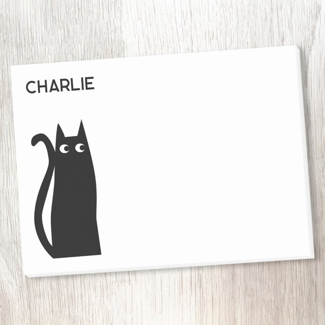 Post-it® Chat Kitty noir personnalisé (Black cat personalized post it notes)