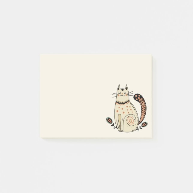 Post-it® Chat Kitty Retro Milieu du Siècle (Devant)