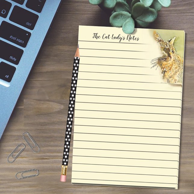 Post-it® Chat Lady Watercolor Kitty Whiskers Personnalisé (Créateur téléchargé)