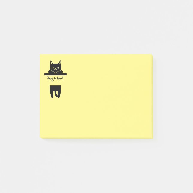 Post-it® Chat noir, accrochez-vous là ! (Devant)